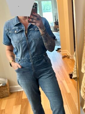 Celebrity Pink denim utility jumpsuit - front zipper